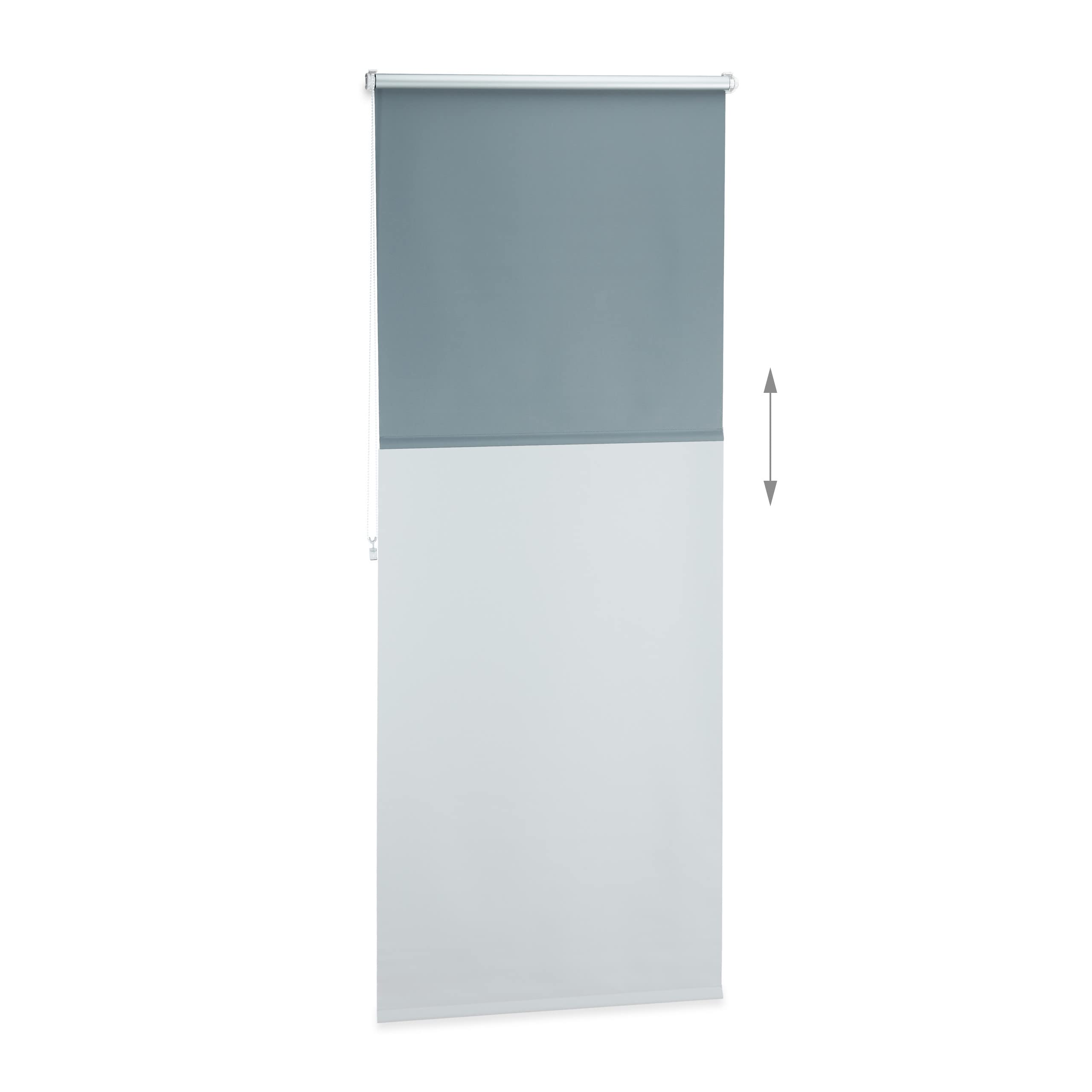 Relaxdays Estor Opaco Térmico, Sin Taladrar, Enrollable, Cadena, 1 Ud, Tela-Aluminio, 80x210 cm, 76 cm Ancho, Gris