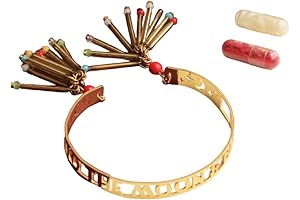 To The Moon And Back - Golden Glass Lumba Band Adjustable Women's Bracelet