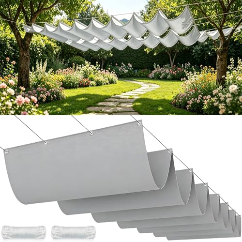 Voile ombrage rectangulaire 120x220 gris clair imperméable pour extérieur