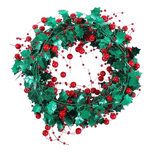 Zerodeko 1roll Christmas Tinsel Garland Berry Wire Decorative Craft Garland for Holiday Party Tree Ornaments and Home Decoration Twistable Tinsel Ribbon for Festive Atmosphere