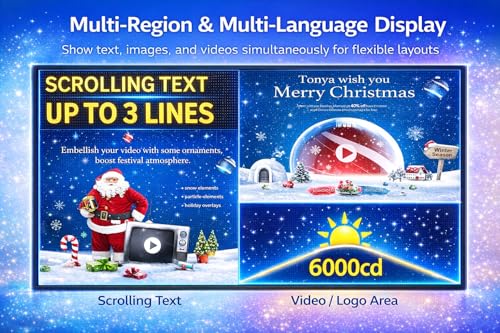 Image of P5 Outdoor Full-Color Programmable LED Sign 65 inch x 34 inch High-Brightness Digital Display with WiFi & USB Control, Scrolling Message Board for Business Advertising, Text /Image /Video, IP65 Waterproof