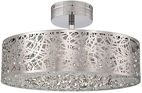 George Kovacs P985-077-L, Hidden Gems Semi Flush Ceiling Lighting, 1 Light LED, Chrome by George Kovacs