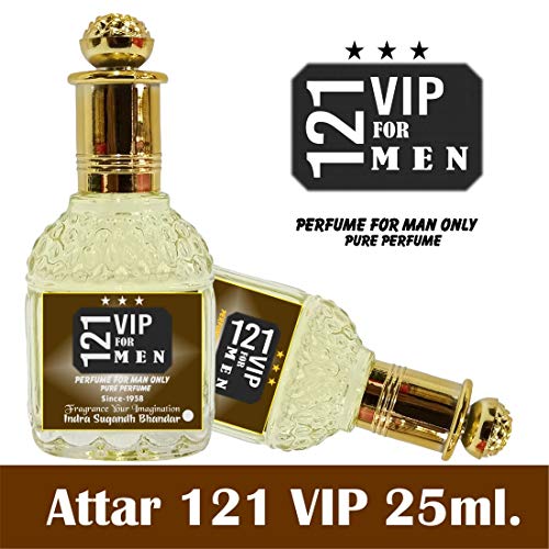 Image of INDRA SUGANDH BHANDAR Attar For Men|Women 121 VIP For Man Pure Unisex Perfume 24 Hours Long Lasting Fragrance 25ml Rollon Pack