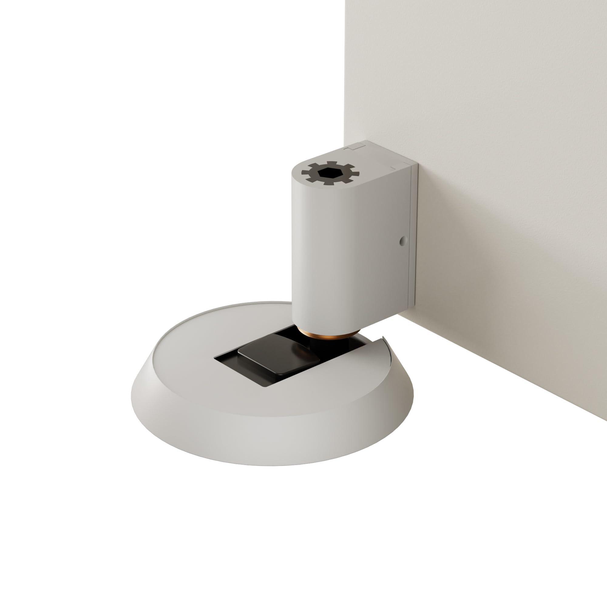SAILANKA 1 Pack Brass Windproof Height-Adjustable Door Stopper White