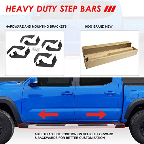 Estribos para Toyota Tacoma 2005-2021 acero inoxidable 6 pulg miniatura 5