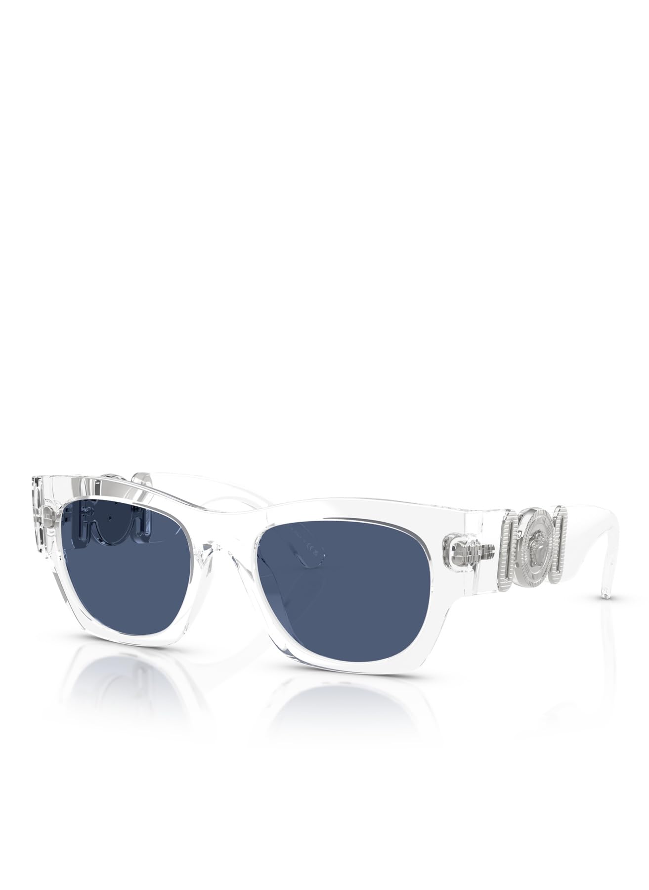 Versace Occhiali da sole da uomo, montatura nera, lenti grigio scuro, 52 mm