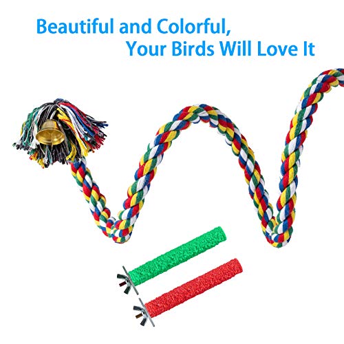 image for LSSH Bird Perch, Bird Rope Perch, Bird Perch Stand, Bird Cage Accessor