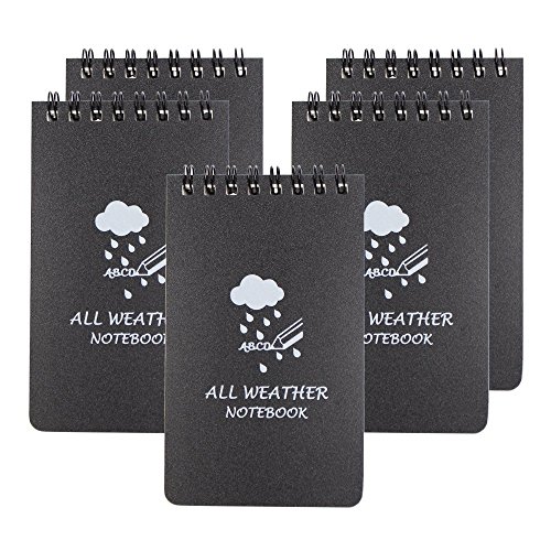 Lot de 5 spirale Noir All Weather étanche ordinateurs portables, Carnet de notes/douche/Aqua Notes/Field