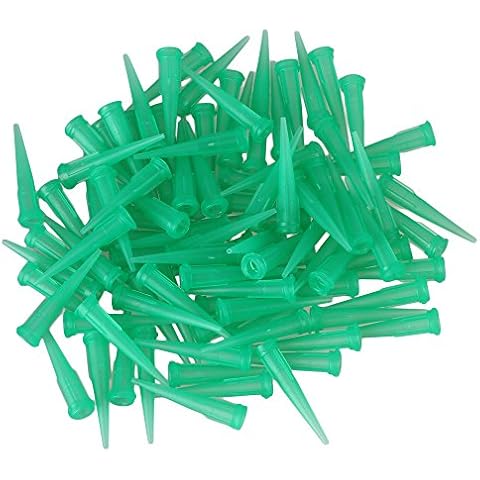 szzijia Green 18 Gauge Dispensing Needle Tapered Tip TT Blunt Glue Liquid Pack of 100 Cover