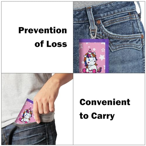 Image of AI-DEE RFID Trifold Canvas Outdoor Sports Wallet for Kids - Front Pocket Wallet with Magic Sticker (Triangle M)
