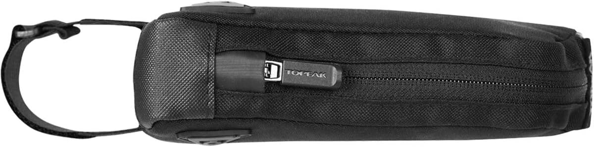 Topeak FastFuel Top Tube Bag (Black, One Size) Compact 0.5L Frame Bag | Adjustable Bolt-On or Strap Mount, Padded Storage for Snacks & Gear, 70g Lightweight Design