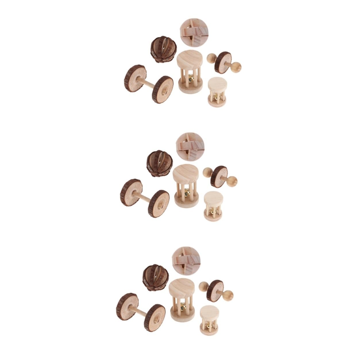 Angoily 18piezas Juguetes De Madera para Mascotas Juguetes De Masticar para Hámsters y Conejos Cuidado y Ejercicio Varios Estilos para Pequeños Animales como Cobayas y Loros