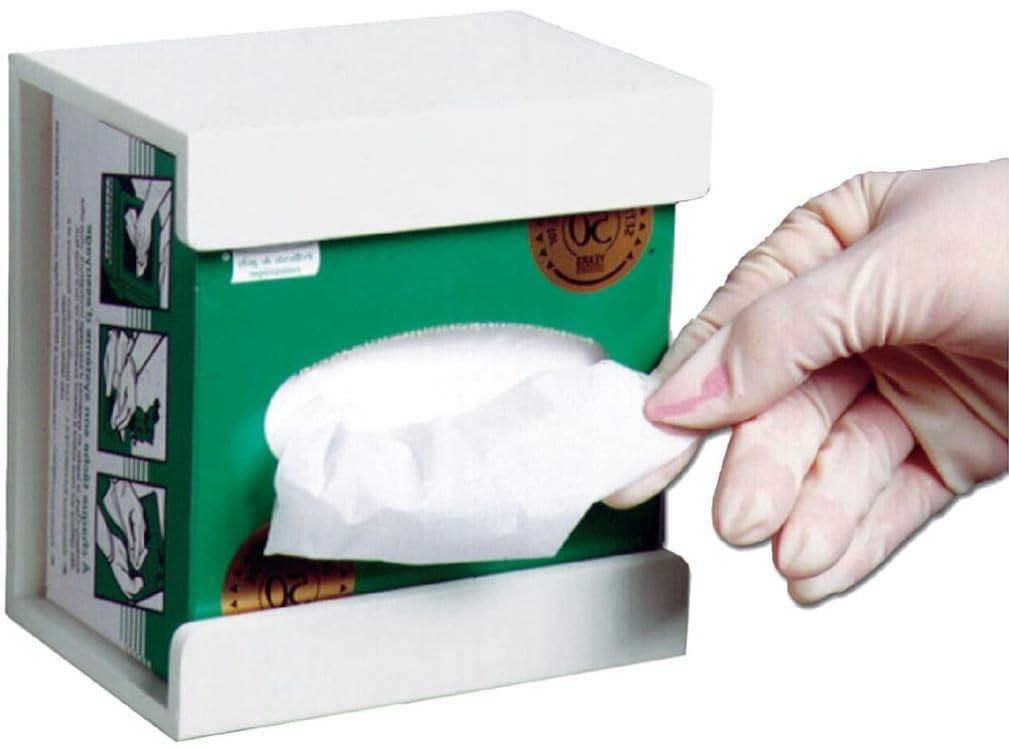 TrippNT 50008 White PVC Small Kimwipe Holder with Double Faced Mounting Tape, 3.5" Length x 5" Width x 5" Height