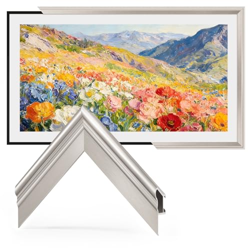 VueFrame TV Frames 55' Deco Only for Samsung The Frame TVs, Alloy Bezel Modern & Minimalist Styles, Easy Installation, Interchangeable Bezels for Home Decor (Fits 2021-2025 Frame TVs)