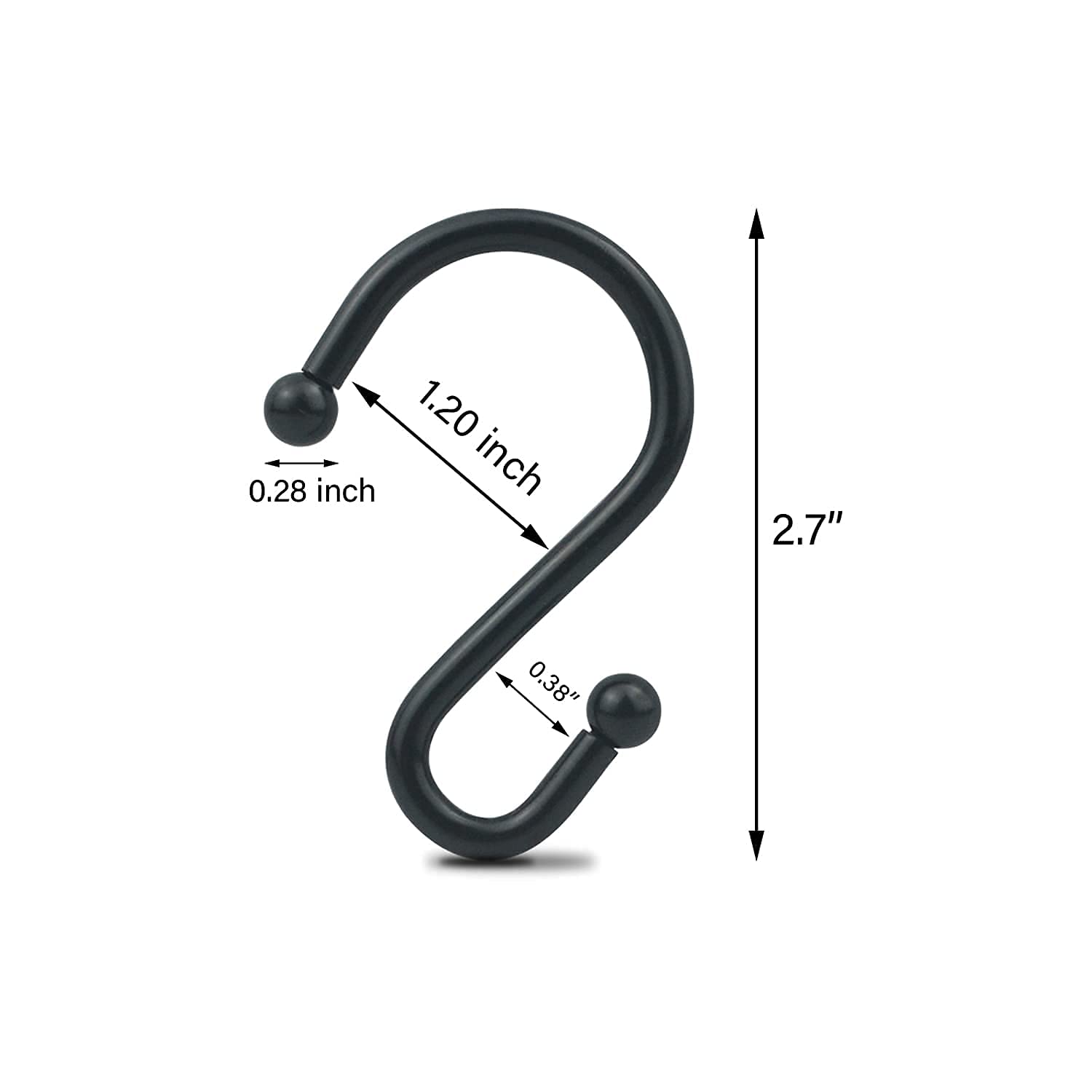Ganci Per Tende Da Doccia A S – 12 Pezzi In Acciaio Inox Antiruggine | Multiuso Per Bagno E Cucina