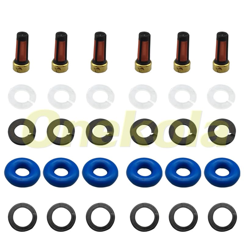 Fuel Injector Service Repair Kit Filters O rings Seals Grommets For Mazda Speed 3 6 CX-7 Turbo 2.3L L3K9-13-250 E7T20171 - (Color: 4set)