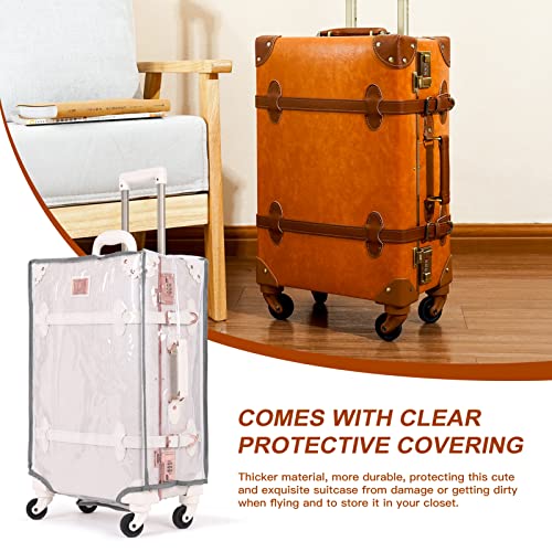 urecity Vintage Luggage Set of 3, Orange, 20 inch, 12 inch, 12.5 inch4