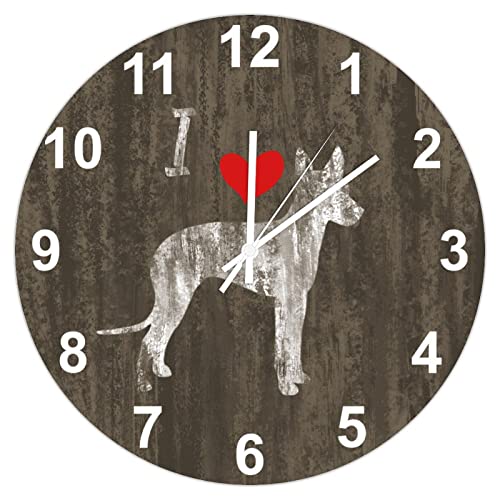 Horloge murale Chien Mexican rétro rustique de 38cm à pile