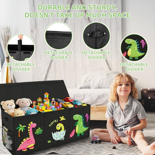Extra Groß Aufbewahrungsbox mit Deckel Kinder,130l Große Faltbare Spielzeugkiste mit Griff,Aufbewahrungsbox Kinder,Spielzeug Aufbewahrung Im Kinderzimmer für Kleidung Bücher Schlafzimmer,98*34*40cm
