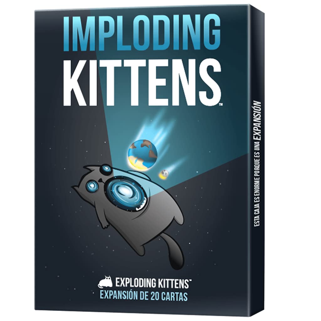 Exploding Kittens | Imploding Kittens | Expansion | Card Game for Cat Lovers and Explosions | Ages 7 | 2 to 6 Players | 15 Minutes per Game | Spanish