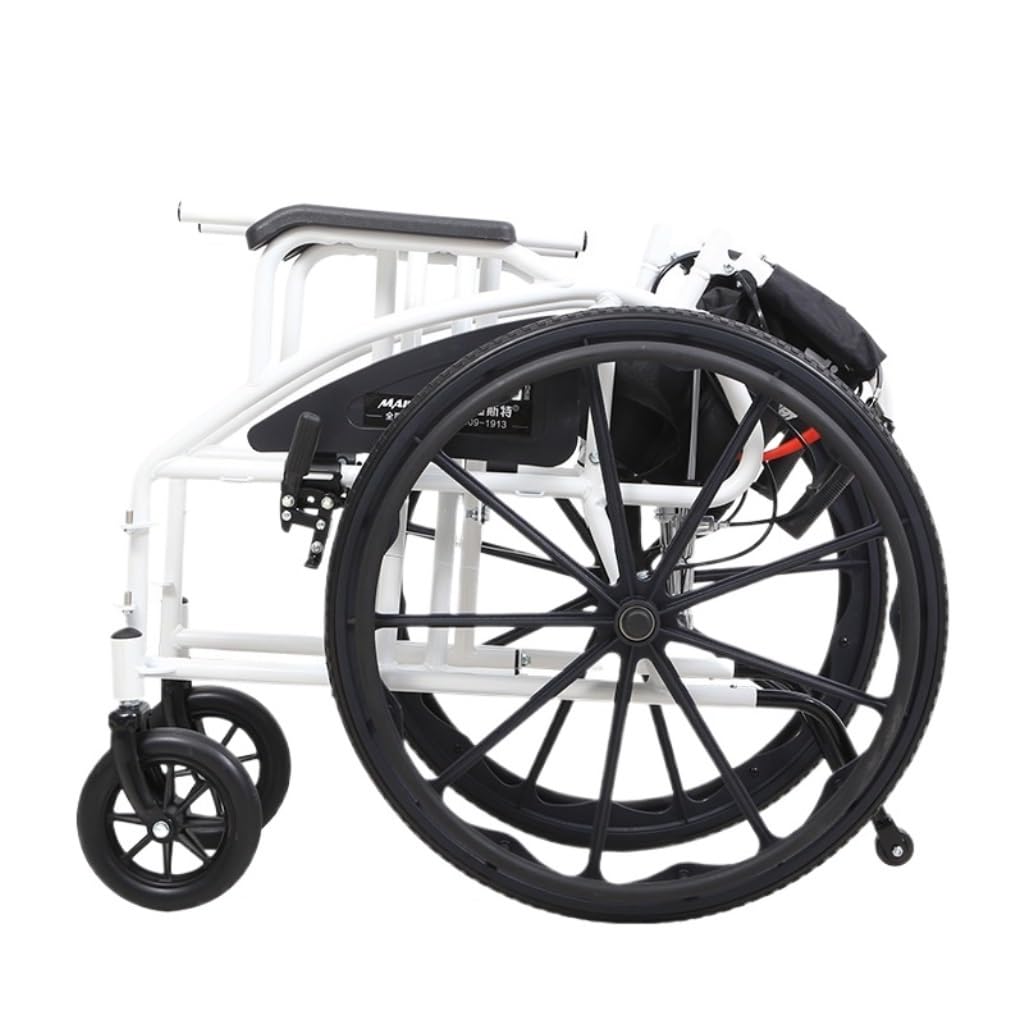 Silla de Ruedas Silla de Ruedas Manual, Ligera Plegable para Ancianos con Asiento, Scooter Multifuncional Empujado a Mano Sillas de Ruedas Ligeras/Black/B