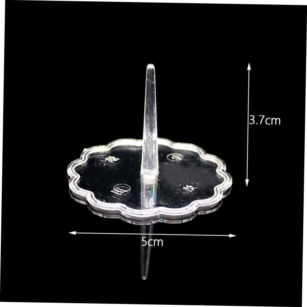 Ciieeo 100pcs Clear Plastic Cake Ornament Tray Round Lace Cake Insert Base for Shower Wedding Birthday Falling Support Display for Home Dessert Shop Restaurant