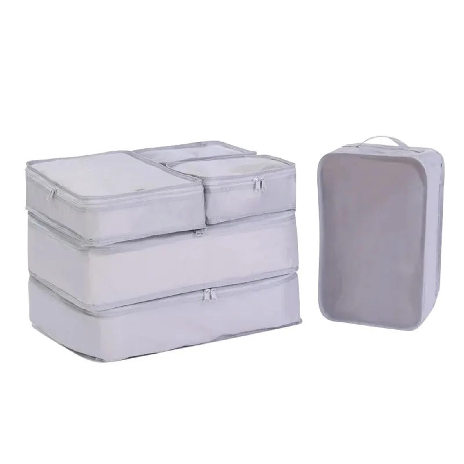 6pcs Travel Packing Cubes Luggage Waterproof Storage Bag Suitcase Clothes Underwear Organizer Shoes Case Closet Portable Pouch for Suitcases(Grey)