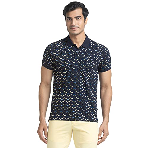 Image of Parx Regular Fit Dark Blue T-Shirt for Men