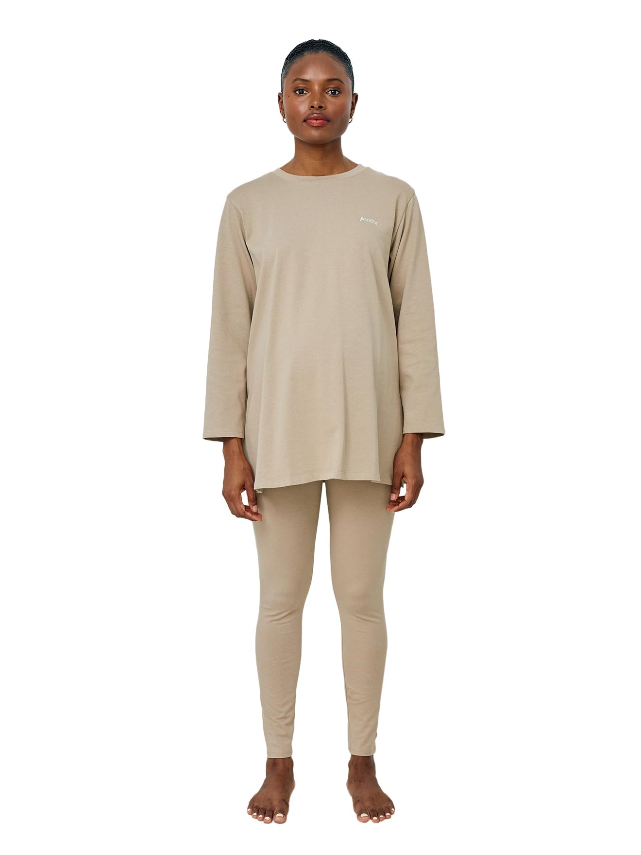 VERTBAUDET Pyjama 2 pièces de Grossesse Taupe 38/​40