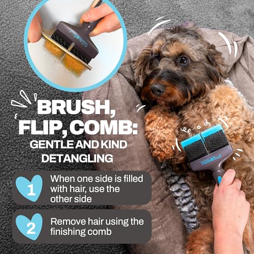 The Doodle Brush Slicker Brush for Dogs, Dual Head Flexible Head Slicker for Dogs, Poodle, Labradoodle, Sheepadoodle, Tangle-Free Grooming, Healthy & Shiny Coat, Holiday Pet Christmas Gifts