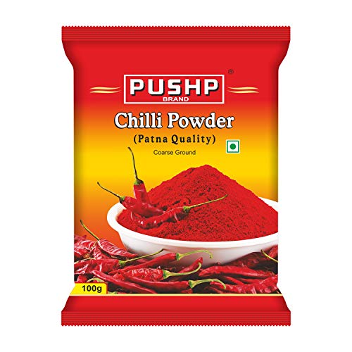 Image of Pushp Brand Chilli Powder 100g - Neutral Spicy Red Chilli Powder