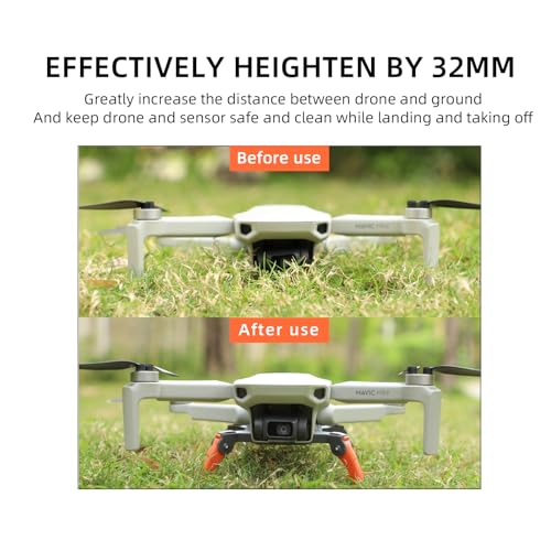 Train d'atterrissage 4K orange et gris avec extension de jambe pliable pour drone