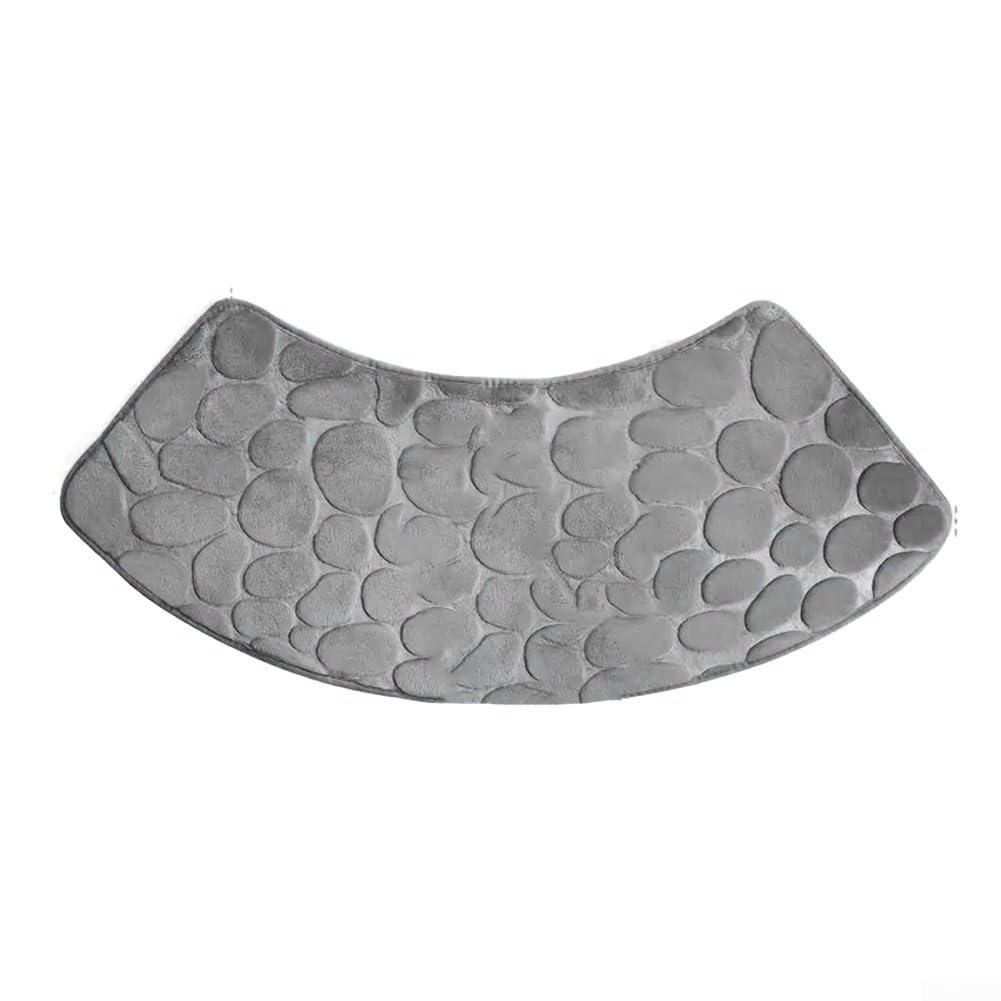 HavenDomicile 1PC Curved Shower Mat, Comfortable And Secure Curved For Shower Mat Designed For Enhanced Safety During For Showers(Light gray)