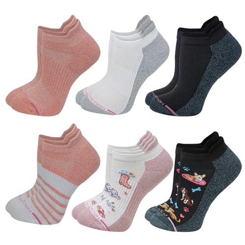 Image of Dr. Motion 6 Pairs Womens Low Cut Ankle Cushioned Breathable Compression Socks