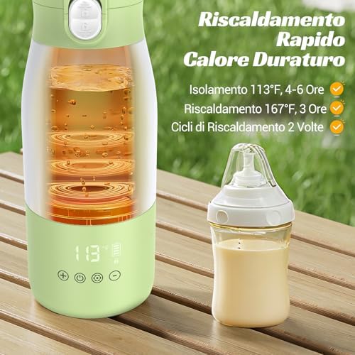 Scaldabiberon Portatile 500ml, JDZ Scalda Biberon Neonato Portatile