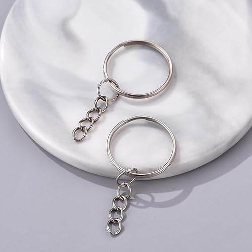 Miniatura 2 de 100 llaveros divididos con cadenas, eslabones abiertos, anillos de salto para manualidades, manualidades, suministros para fabricar llaveros, kit de