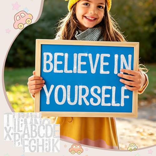 Image of Glitter Letter Stickers, 4 Inch Large Letters for Poster Board (Silver)