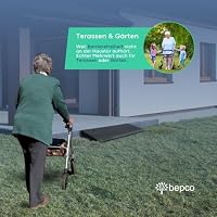 bepco Premium Schwellenrampe - Auffahrrampe aus recycltem Gummi, mit eingelagerten Unterlegscheiben für Terassen, Türschwellen, Bordsteinkanten, Treppen (Ohne Befestigung, 100 x 35 x 7,5 cm) – Ansicht 9