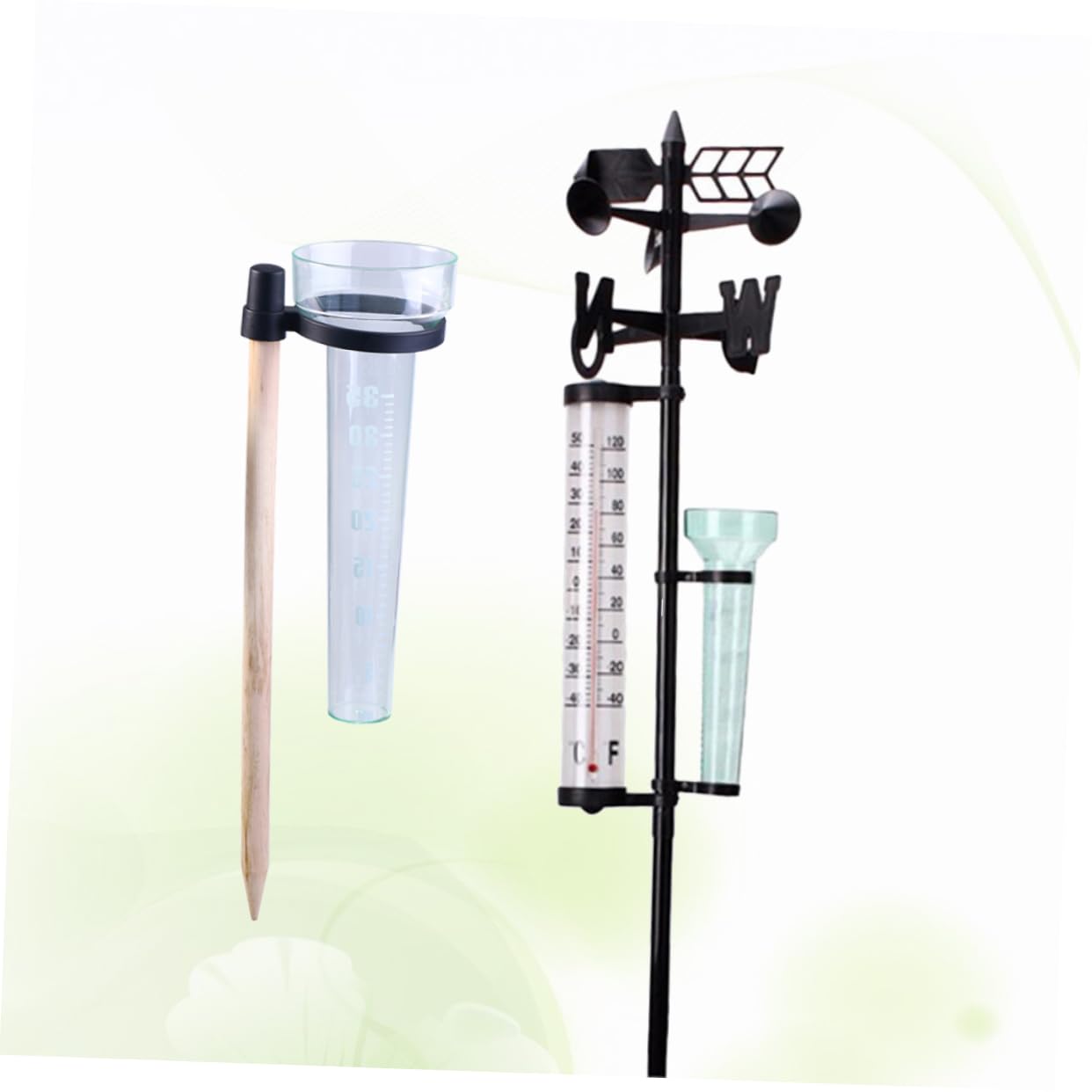 BESPORTBLE 2sets Strumenti Meteorologici Misuratore Di Pioggia Indicatore Di Direzione Del e Termometro Per Giardino e Esterni Strumento Di Misura Resistente e Pratico