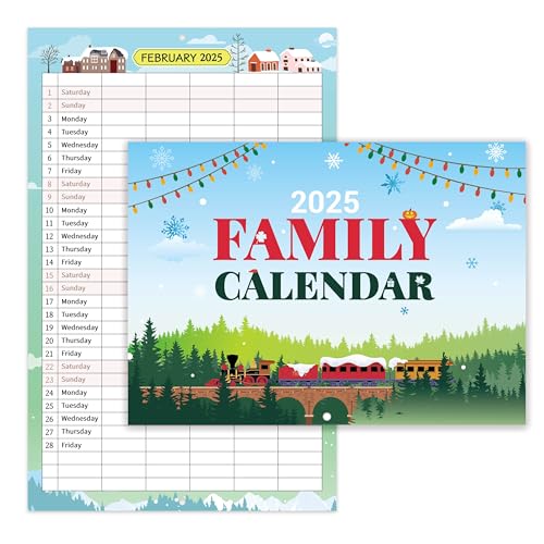 Family Calendar 2025 - Calendar 2025 UK from Jan. 2025 to Dec. 2025, 2025 Calendar with 5 Columns, Family Planner 2025, 30 X 22 cm