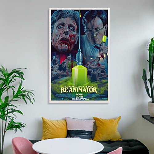 Room Posters Re-Animator Movie Posters (5) Halloween Poster Horror Poster Wall Art Paintings Canvas Wall Decor Home Decor Living Room Decor Aesthetic Prints 24X36Inch(60X90Cm) Frame-Style #TOP5