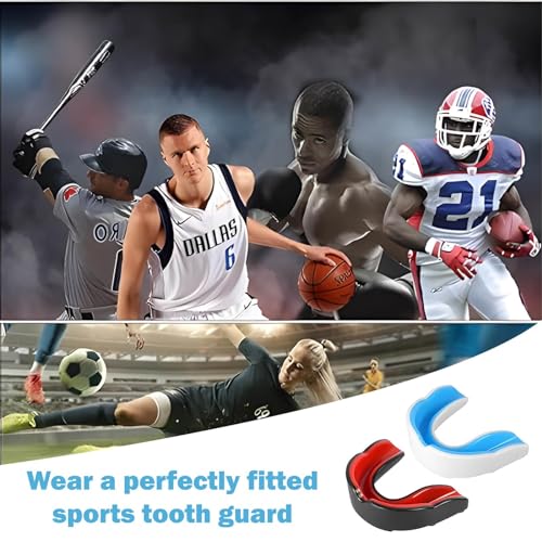 YanBous 2 Piezas Protector Bucal Deportivo, Protector Dental para Deportes, con Caja de Higiene Portátil, para Rugby, Hockey, MMA, Artes Marciales, Kickboxing, Judo, Boxeo (negro rojo/blanco azul) - imagen 7