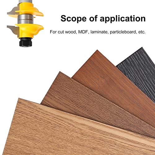 Meiggtool Router Bit Set 1/2-Inch Shank, 3Pcs/Set Extended Tenon Entry Door Rail And Stile Woodworking Milling Cutter Door #TOP5