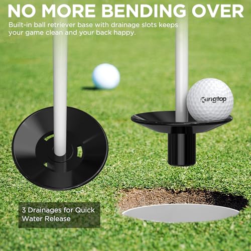 image for KINGTOP Golf Flagstick Mini, Practice Putting Green Flag Stick for Yar