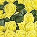 YSBER 25Pcs Roses Artificial Flowers - Big PE Foam Rose Artificial Flower Head for DIY Wedding Bouquets Centerpieces Bridal Shower Party Home Decorations (25 PCS, Yellow)