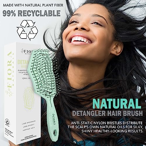 Fiora Naturals HB-G001 Hair Detangling Brush -100% Bio-Friendly Detangler Hair Brush W/Ultra-Soft Bristles- Glide Through Tangles thumb #5