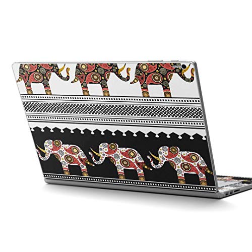igsticker Surface Book / Book2 / Book3 13.5inch ブック2 専用 スキンシール サーフェス ブック2 カバー ケース フィルム ステッカー アクセサリー 保護 008150 アニマル 象 ぞう 模様 アジアン