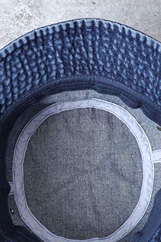 MIRMARU Chapéu vintage 100% algodão de lona jeans bucket - boné casual de pesca ao ar livre, caminha
