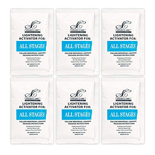 SC Smart Care Lightening Activator, Powder Lightener For All Stages (0.5 oz 6 Pack)