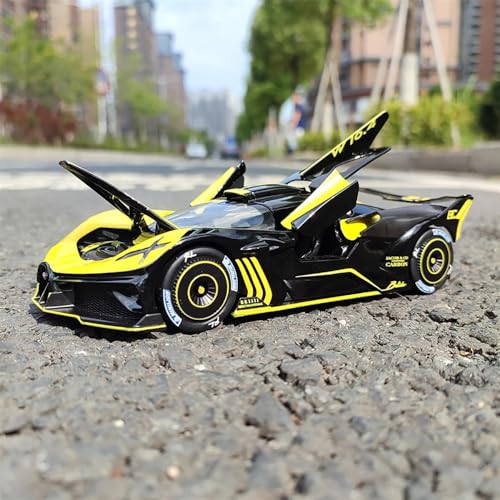 Image of Diecast Metal Car 1:24 Scale Bolide Toy Car Die Cast Metal Pullback Car with Openable 6 Doors, Light Music Boys Gifts Toys, Blue